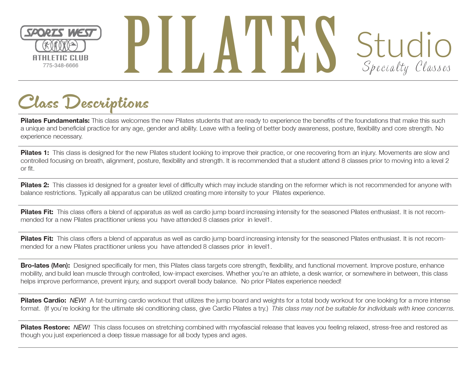 Pilates Brochure