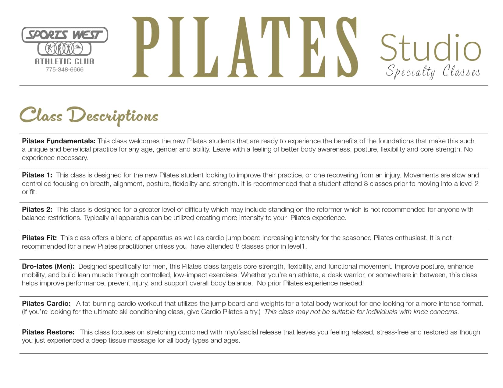 Pilates Brochure