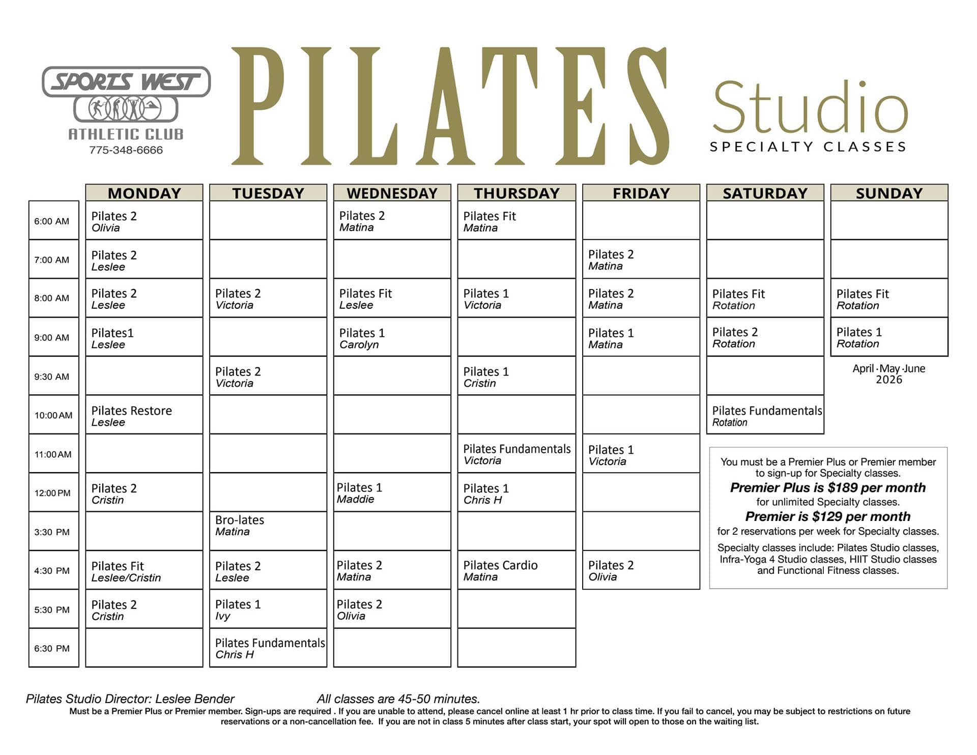 Pilates Brochure