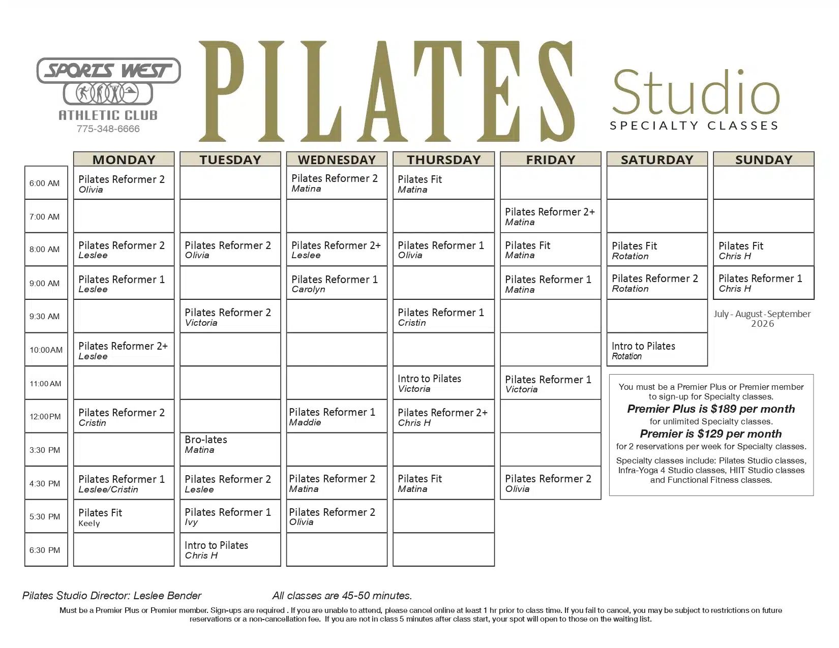 Pilates Brochure