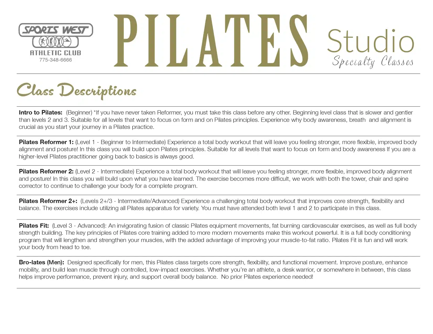 Pilates Brochure