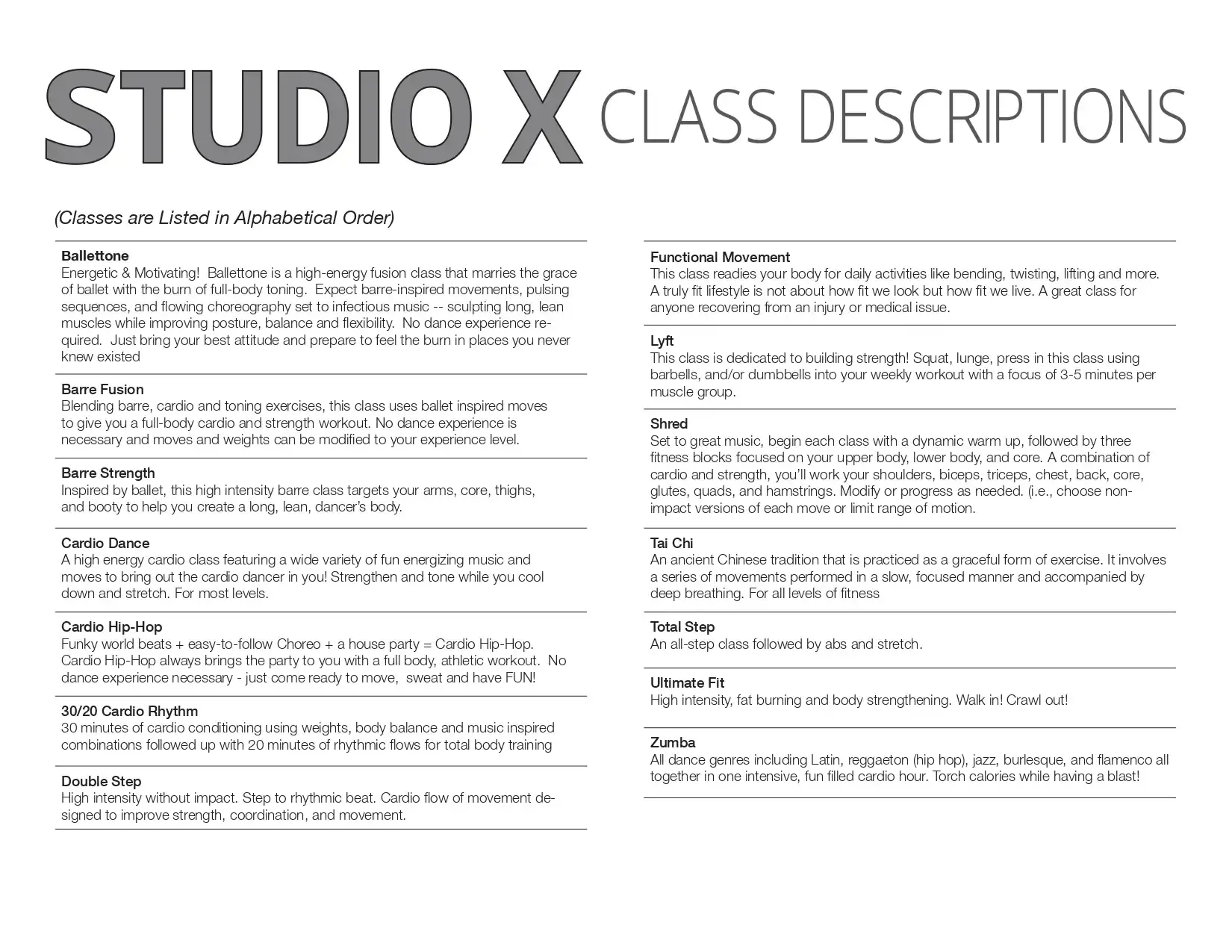 Studio X Brochure