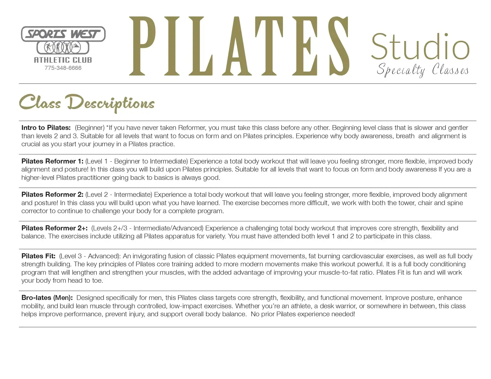 Pilates Brochure